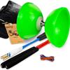 MAGICYOYO Diabolo MD01 Pro Triple Bearings Diabolos Yoyo for Kids Teen Adult, Beginners to Advanced Tricks Juggling Toy, Large 5" Chinese Yo-yo Diabolo +2 Pair Handsticks+Bag+2 Spare Cords Kit, Green view 1