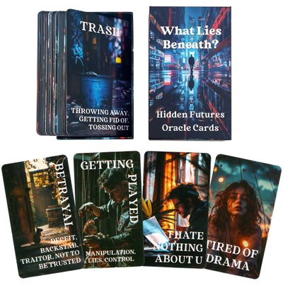 GZXINKE Spill The Beans Oracle Cards, Relationships Oracle Card, Life Oracle Deck, Oracle Cards Deck for Beginner, Revealing Secrets, Like Cheating, Betrayal, Haters