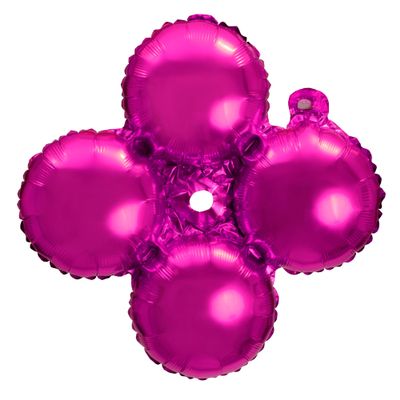 Quad 4D Mylar Balloons 12 inches Pack of 50 - Great for Event & Party Decoration (Fuchsia)