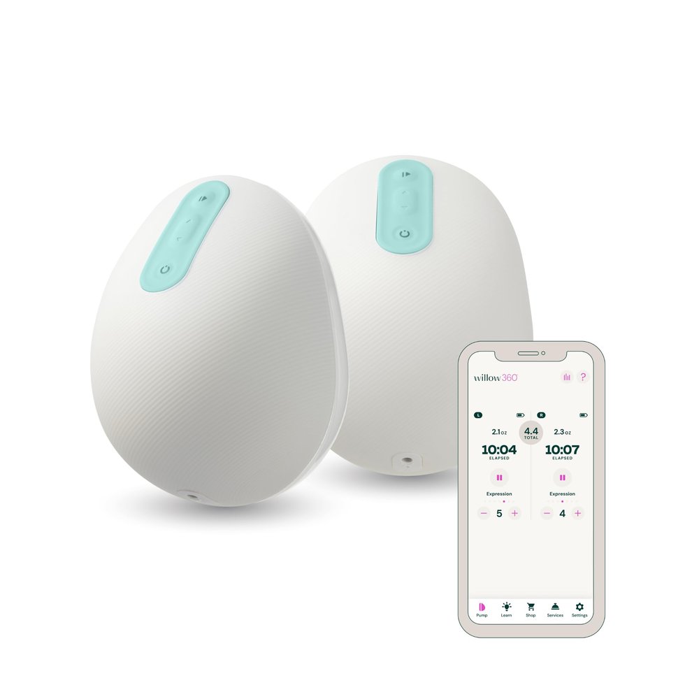 Willow 360 - Wearable Breastfeeding Pump - Hands Free Breast Pump - The only Leak-Proof Wearable Breast Pump - 7 Levels of Hospital Grade Suction Strength, App Compatible - Postpartum Essentials