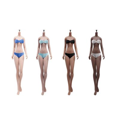 1/6 Scale Female Body,12inch Super Flexible Female Large Bust Anime Tall Seamless Action Figure Body Collectible (S50D Black Skin with Undetachable Feet)