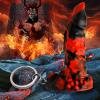CREATURE COCKS Fire Demon Silicone Keychain for Beginners, Men, Women, & Couples. Fun and Cute Mini Fantasy Dong. Nickel-Free Metal and Premium Silicone. Flag Your Fetish. 1 Piece, Red and Black. view 2