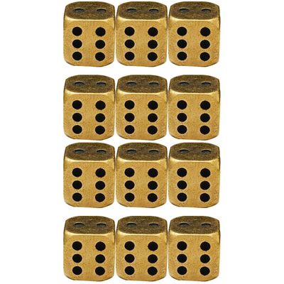 Totority Brass Dice Set 12 Pcs Vintage Metal Dice for Games DIY Party Fun and Gathering Entertainment Accessories