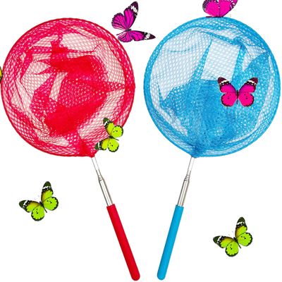 2 Pack Telescopic Butterfly Nets - Great for Catching Insects Bugs Fishing - Outdoor Toy for Kids Playing - Extendable from 6.8" to 34" and Anti Slip Grip