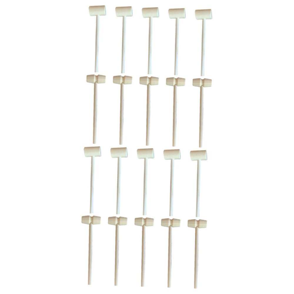 Vaguelly 20pcs Mini Wooden Hammers for Boys and Girls Safe and Natural Mallets for Cake Decorating and Educational Play Includes and Styles