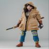 1/12 Scale Female Clothes,Female Hooded Windbreaker Long Coat Overcoat Clothing for 6inch Action Figure Body (Khaki) view 3