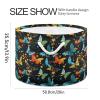 Abstract Butterfly Pattern Toys Storage Bin with Cotton Rope Large Capacity Clothes Storage Baskets Laundry Hamper Holiday Ornament Box Organizer for Bedroom Bathroom Nursery view 2