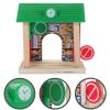Wooden Railway Station, Wooden Railway Toy Train Set Wooden Train Track Railway Building Scene Layout Accessory for Kids Boys and Girls view 2