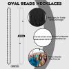 100 PCS Black Bead Necklace, Halloween Black Bead Necklaces, Mardi Gras Oval Beads, 30.5" Metallic Beaded Party Necklaces for Halloween Mardi Gras Parade Throws Wedding Birthday New Year Party Favors view 2