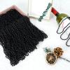 100 PCS Black Bead Necklace, Halloween Black Bead Necklaces, Mardi Gras Oval Beads, 30.5" Metallic Beaded Party Necklaces for Halloween Mardi Gras Parade Throws Wedding Birthday New Year Party Favors view 4