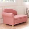 Barbie x volur Dream in Pink Kids Chaise Lounge, Soft Upholstered Seat with Raised Backrest, Gold-Tone Legs and Hidden Storage, Cozy Playroom and Bedroom Seating, ASTM Certified  Pink view 2