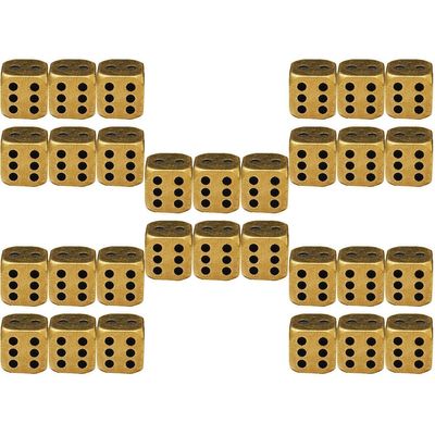 30pcs Sided Brass Dice Game Playing Props for Board Gaming Math Teaching and Role Playing Parties Camping and Family Gatherings
