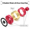 OGRC 1.9 Beadlock Wheel RC Crawler Wheels with Brass Ring 1.9" Wheels for Axial SCX10 TRX4 VS4-10 Gen8 MST CFX 1/10 RC Crawler Upgrade (Red) view 2