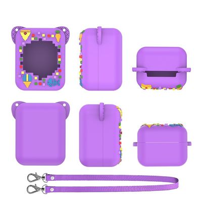 Silicone Cover Case for Bitzee, Silicone Protective Skin Holder with Lanyard, Protective Case (Purple)