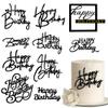 10 PCS Black Happy Birthday Acrylic Cake Toppers Mirrored Side Cake Decorations Inserts 10 Styles view 1
