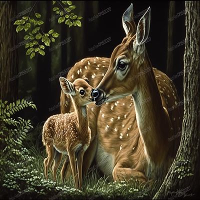 1000 Piece Wooden Puzzles for Adults & Kids- Sika Deer Mother and Child - Leisure Toys for All - Best Gift for Birthday Party - Stress-Free Starter Puzzle for Beginners