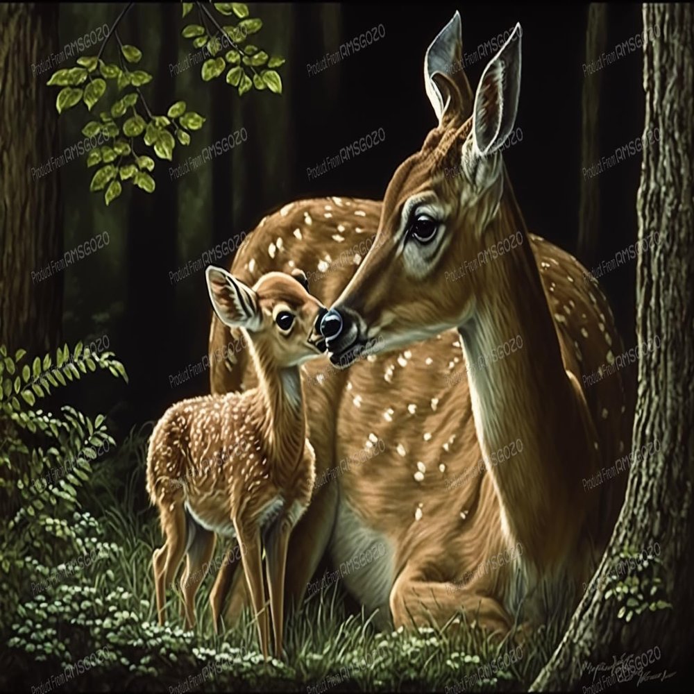 1000 Piece Wooden Puzzles for Adults & Kids- Sika Deer Mother and Child - Leisure Toys for All - Best Gift for Birthday Party - Stress-Free Starter Puzzle for Beginners