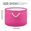 UMIRIKO Violetred Toy Storage Bin for Kids Dog Toy Storage Basket Round Canvas Organizer Basket Toy Hamper Laundry Hamper view 2