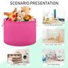 UMIRIKO Violetred Toy Storage Bin for Kids Dog Toy Storage Basket Round Canvas Organizer Basket Toy Hamper Laundry Hamper view 4
