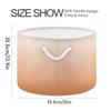 UMIRIKO Gradient Orange Toy Storage Bin for Kids Dog Toy Storage Basket Round Canvas Organizer Basket Toy Hamper Laundry Hamper view 2