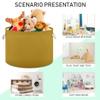 UMIRIKO Dark Goldenrod 01 Toy Storage Bin for Kids Dog Toy Storage Basket Round Canvas Organizer Basket Toy Hamper Laundry Hamper view 4