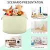 UMIRIKO Light Goldenrod Yellow Toy Storage Bin for Kids Dog Toy Storage Basket Round Canvas Organizer Basket Toy Hamper Laundry Hamper view 4