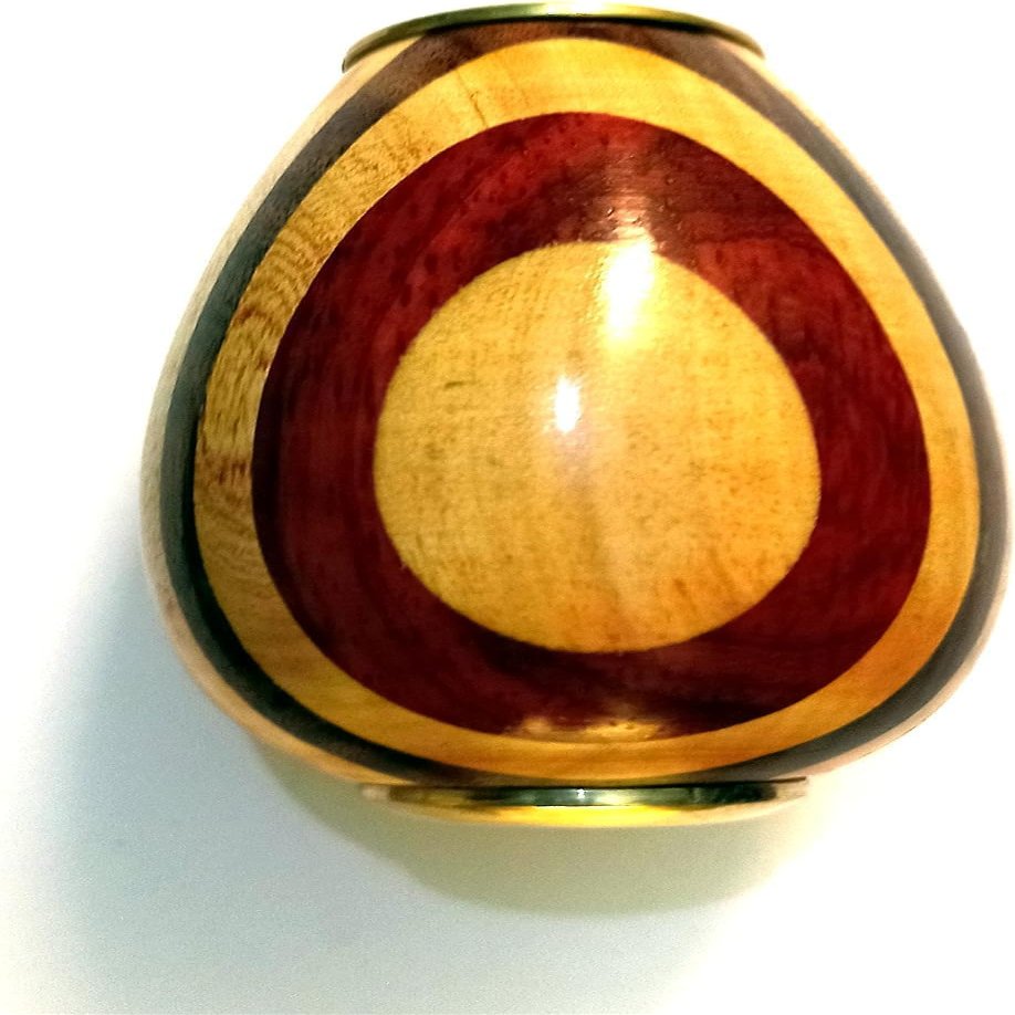 FICUS GIFT Egg Shape Brass & Wooden Kaleidoscope for Adult and Kids Vintage Look Kaleidoscope Handmade Kaleidoscope for Kids Friends Family Children, 4.5 inch