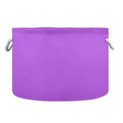 UMIRIKO Purple 01 Toy Storage Bin for Kids Dog Toy Storage Basket Round Canvas Organizer Basket Toy Hamper Laundry Hamper
