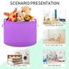 UMIRIKO Purple 01 Toy Storage Bin for Kids Dog Toy Storage Basket Round Canvas Organizer Basket Toy Hamper Laundry Hamper view 4
