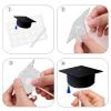 18pcs Blue Glitter Cap Dessert Cupcake Topper Congrats Grad 2025 Theme Decorations 2025 Preschool High School College Graduation Party Decor Supplies view 4