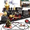 Train Set for Kids Remote Control Train Toys w/Steam Locomotive,Passenger Carriage & Luxury Tracks, Electric Trains w/Realistic Smoke,Sounds & Lights, Christmas Birthday Gift for Boys Girls 3 4 5 6 7 view 1