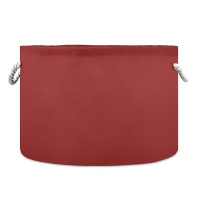 UMIRIKO Red Brown Toy Storage Bin for Kids Dog Toy Storage Basket Round Canvas Organizer Basket Toy Hamper Laundry Hamper