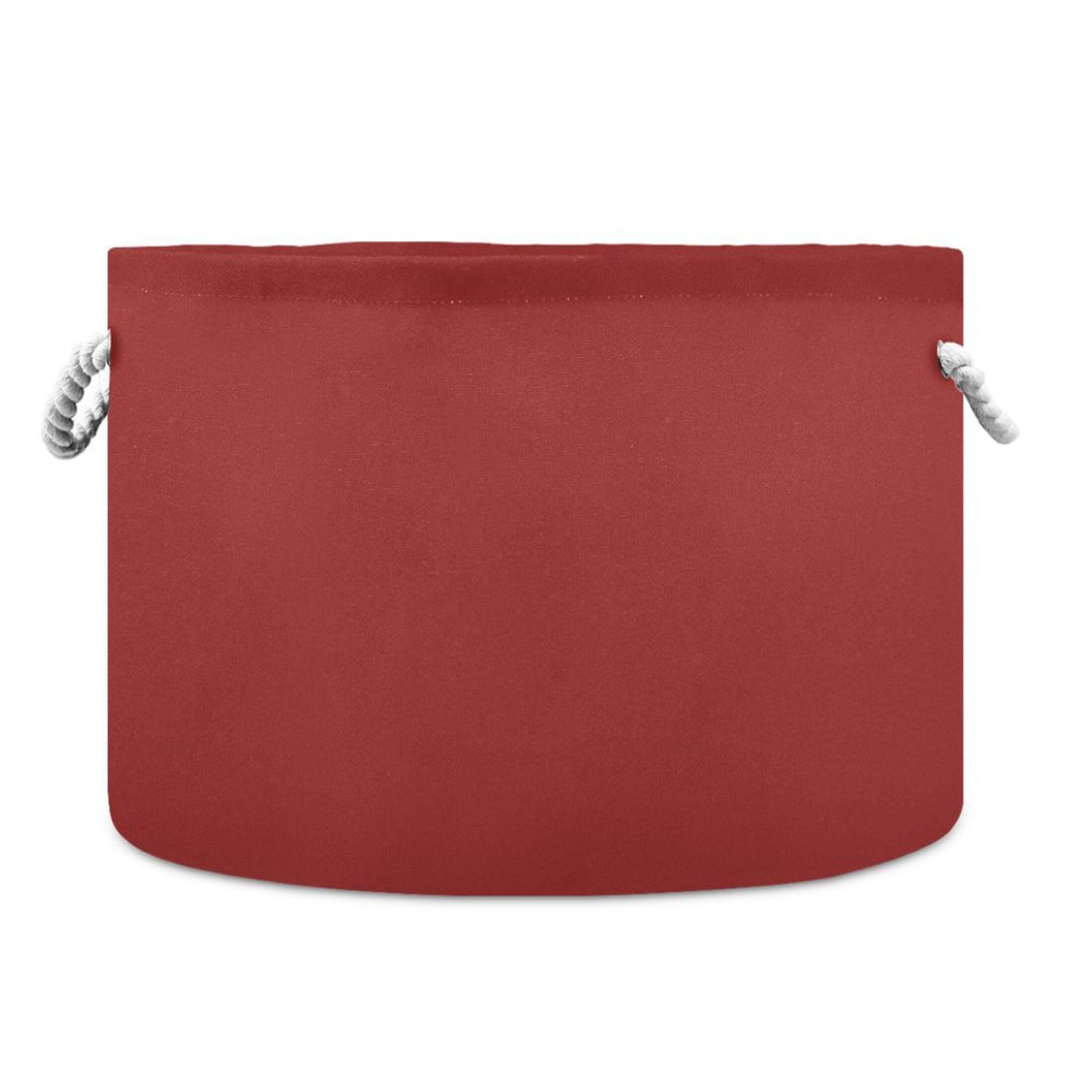 UMIRIKO Red Brown Toy Storage Bin for Kids Dog Toy Storage Basket Round Canvas Organizer Basket Toy Hamper Laundry Hamper