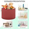 UMIRIKO Red Brown Toy Storage Bin for Kids Dog Toy Storage Basket Round Canvas Organizer Basket Toy Hamper Laundry Hamper view 4