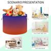 UMIRIKO Dark Blue Red 01 Toy Storage Bin for Kids Dog Toy Storage Basket Round Canvas Organizer Basket Toy Hamper Laundry Hamper view 4