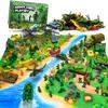 AuntyFey Army Men Playset with Plastic Army Men Action Figures, Military Toys with Mat, Toy Soldiers for Boys with Green Tanks, Army Toys for Boys Age 4-8-12 view 1