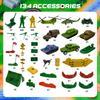 AuntyFey Army Men Playset with Plastic Army Men Action Figures, Military Toys with Mat, Toy Soldiers for Boys with Green Tanks, Army Toys for Boys Age 4-8-12 view 4