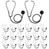 RoundFunny 20 Pcs Kids Stethoscope Toy Real Working Plastic Stethoscope for Kids Role Play Girls Boys Doctor Nurse Accessories Costume School Career Day Cosplay(Black) view 1