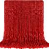 100 PCS Red Mardi Gras Beads, Red Oval Beads Necklaces Christmas Necklaces 30.5" Metallic Beaded Costume Necklaces Party Necklaces for Valentines Christmas Parade Throws Wedding Birthday Party Favors view 1