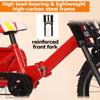 Folding Kids Cruiser Trike,Toddler Pedal Tricycle for Age 3-10,Tandem Tricycle with Foldable Rear seat,Adjustable Cargo Trike with Rear Cabin,Spoke Pneumatic Wheel (Red16inch) view 4