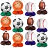 12pcs Sports Themed Birthday Party Decorations Sports Table Honeycomb Centerpieces Baseball Soccer Football Basketball Table Centerpieces Sports Themed Table Toppers Birthday Party Supplies for Boys view 1