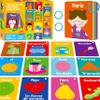 51 PCS Spanish Baby Cognitive Flashcards, Double Sided Printed 7 in 1 Colorful Cards Alphabet, Numbers, Foods, Animals, Shapes, Colors with 2 Reclosable Rings, Learning Tool for Toddlers view 1