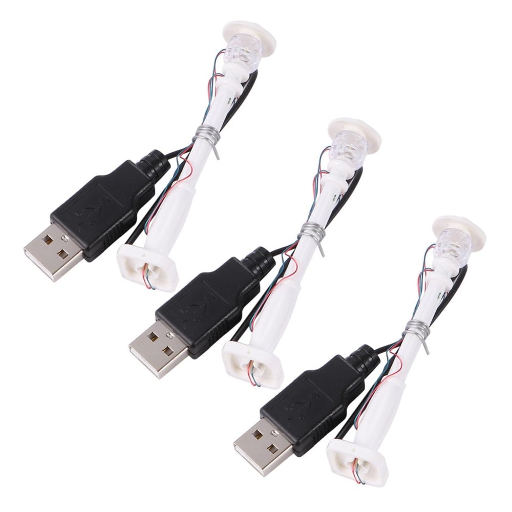 Toyvian 3pcs Miniature Street Lamp Post Led Glow Toy Component for Micro Landscape Decoration White Light Environment-Friendly Design for Model Scenery and Diorama