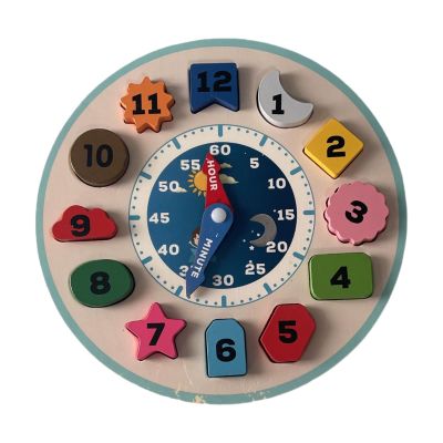 Shape Sorter Clock Puzzle Toys Geometry Learn Clock Teaching Clocks for Toddlers