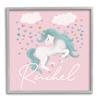 Stupell Industries Girl's Pastel Unicorn & Clouds Personalized Framed Giclee Art by Elizabeth Medley view 1