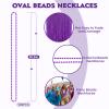 SHAOQINLIN 100 PCS Purple Mardi Gras Beads, Purple Oval Beads Necklaces 30.5" Metallic Beaded Costume Necklaces Party Necklaces for Halloween Mardi Gras Parade Throws Wedding Birthday Party Favors view 2