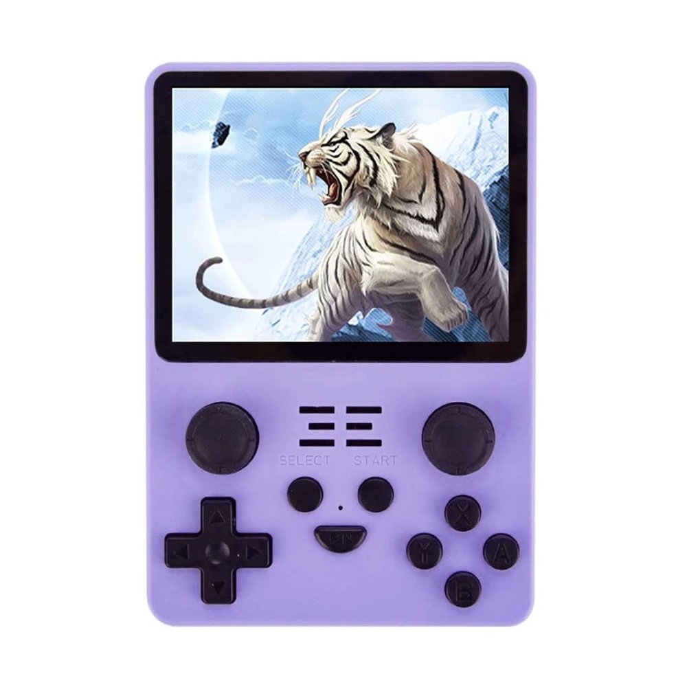 AIUOUS RGB20S Handheld Retro Game Console Built-in 15,000 Games 64G 3.5 Inch IPS Screen Open Source System (Purple)