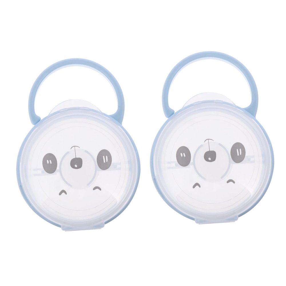 ERINGOGO Pacifier Box Case 2pcs Portable Pacifier Holder Handle Cartoon Design for Newborns and Travel