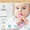 Teething Relief Teether Toys for Babies 3 6 9 12 Month Gifts, Silicone Sensory Remote Control Baby Chew Toy for Newborn Infant Autism Boy Girl Birthday Christmas, Pink & Black view 2