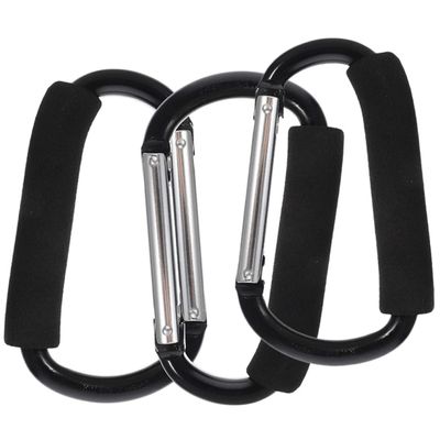 Abaodam 3pcs Durable Stroller Hooks for Bags Multi-Function Carabiner Clips for Diaper Bags and Shopping Practical Stroller Accessories for Parents The Go